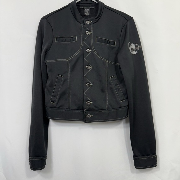 Vintage Y2K Le Jean De Marithe Francois Girbaud Black Jacket Sz L